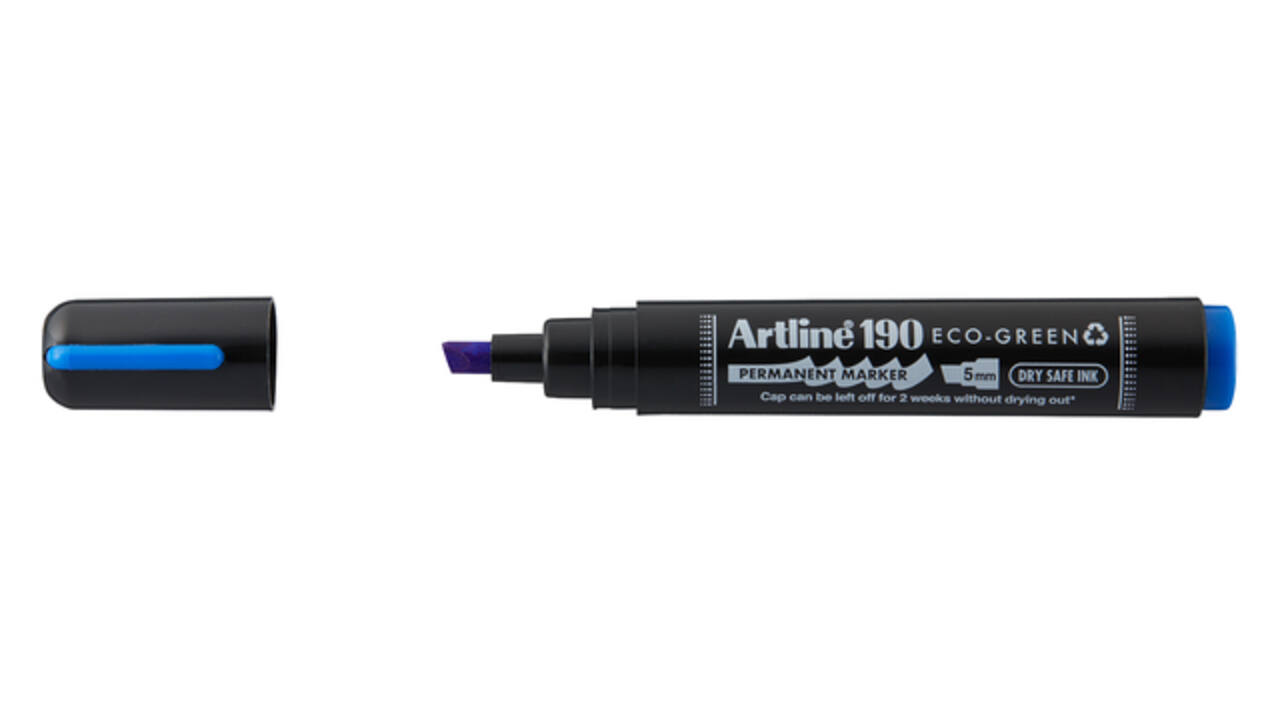 Permanent marker Artline 190  Dry Safe Eco schuin 2-5mm blauw