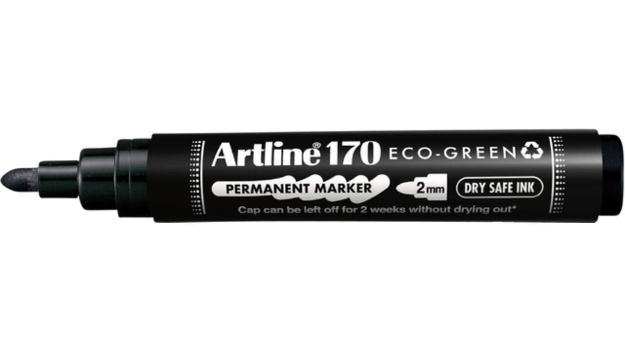 Permanent marker Artline170 Dry Safe Eco rond medium zwart