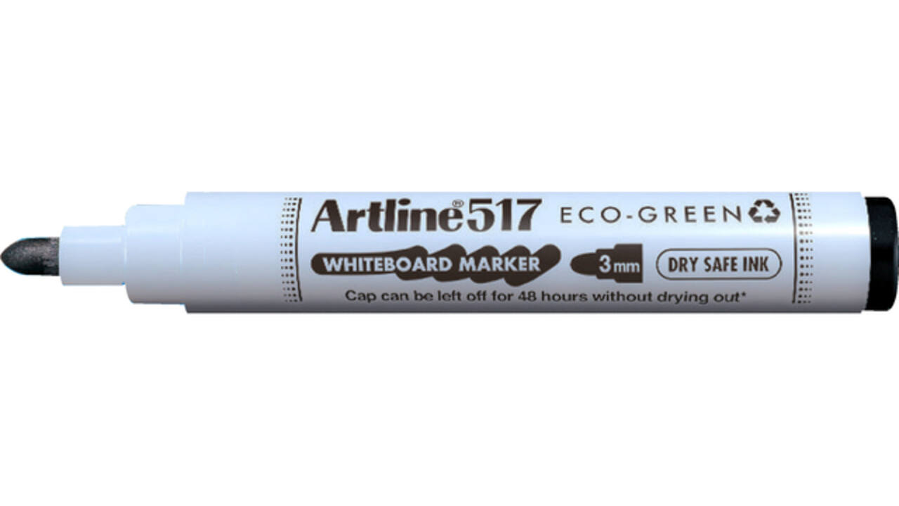 Whiteboardmarker Artline 517 Dry Safe Eco rond medium zwart