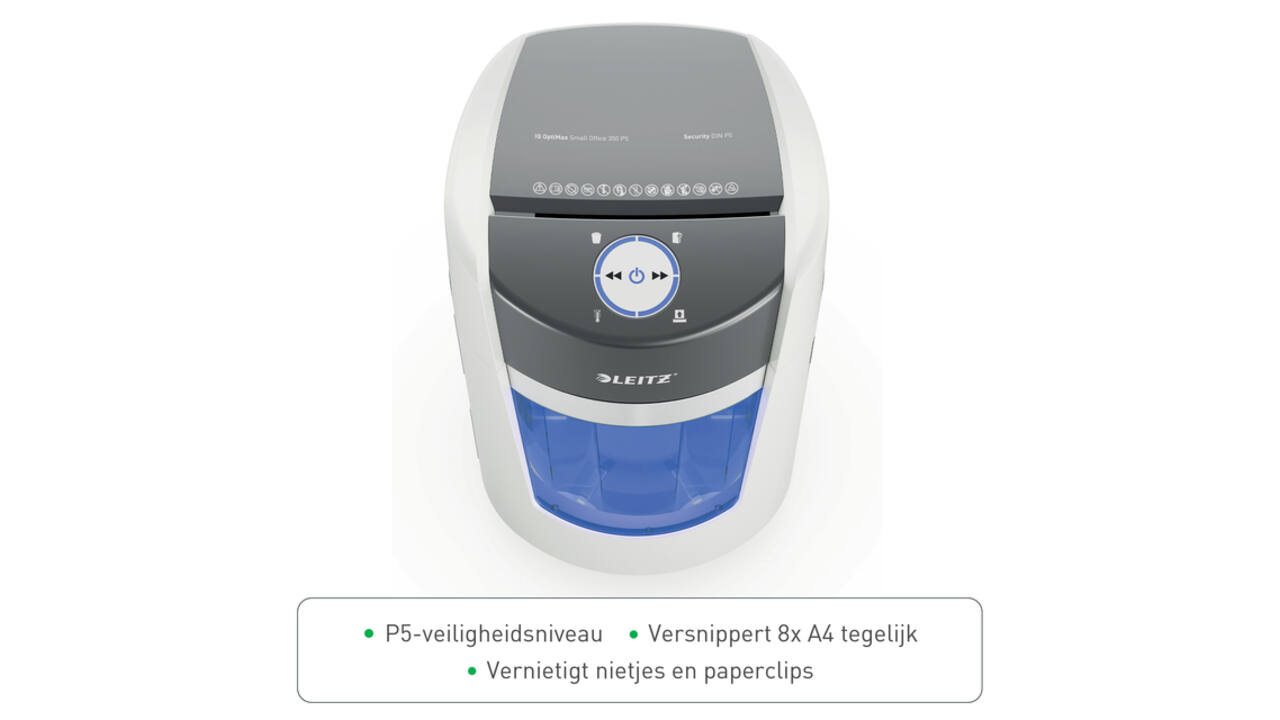 Papiervernietiger Leitz IQ OptiMax 350 Small Office P5 snippers 2x15mm