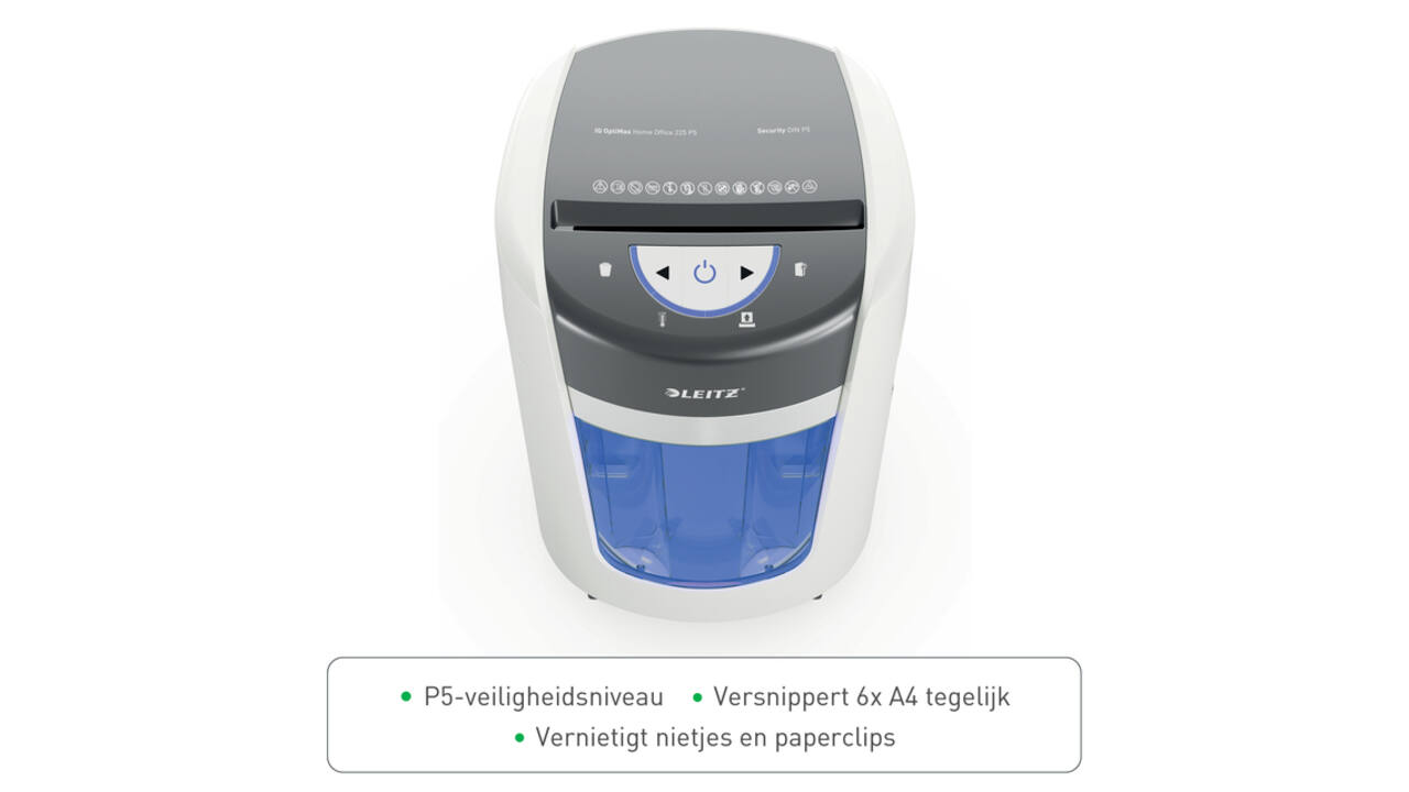 Papiervernietiger Leitz IQ OptiMax 225 Home Office P5 snippers 2x15mm