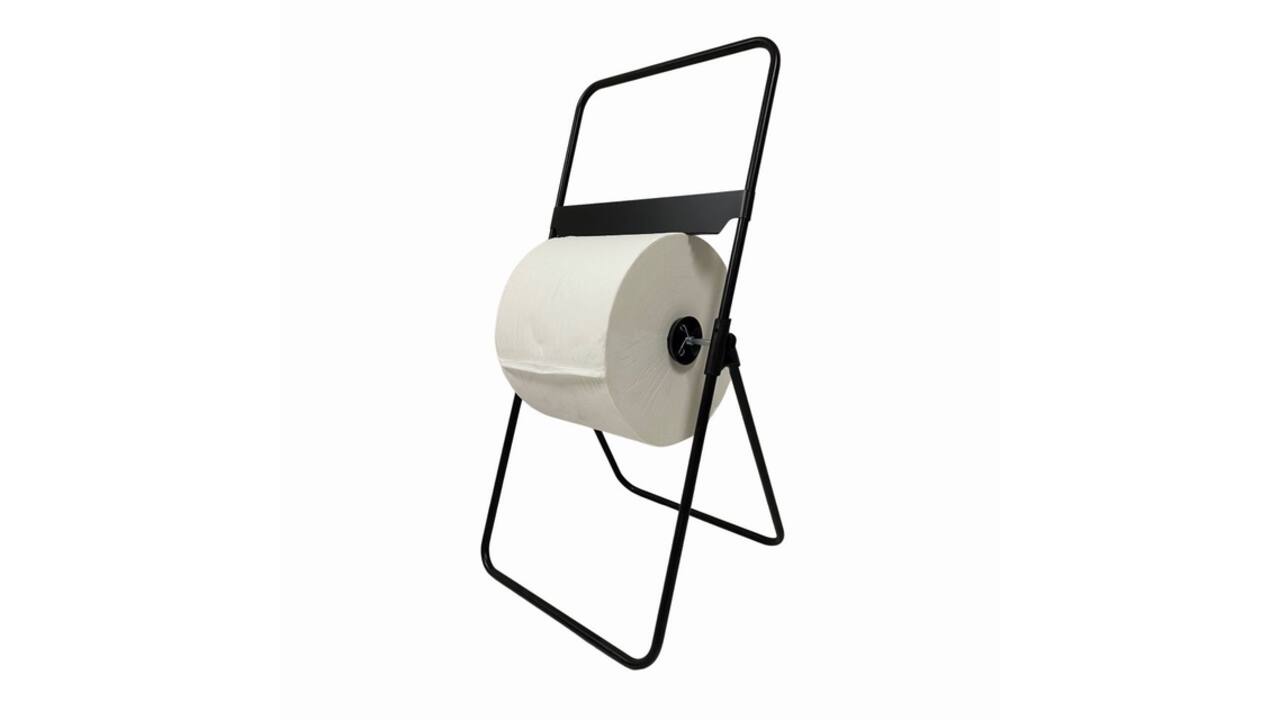 Poetspapierdispenser Euro Products V1 vloerstandaard zwart 438305