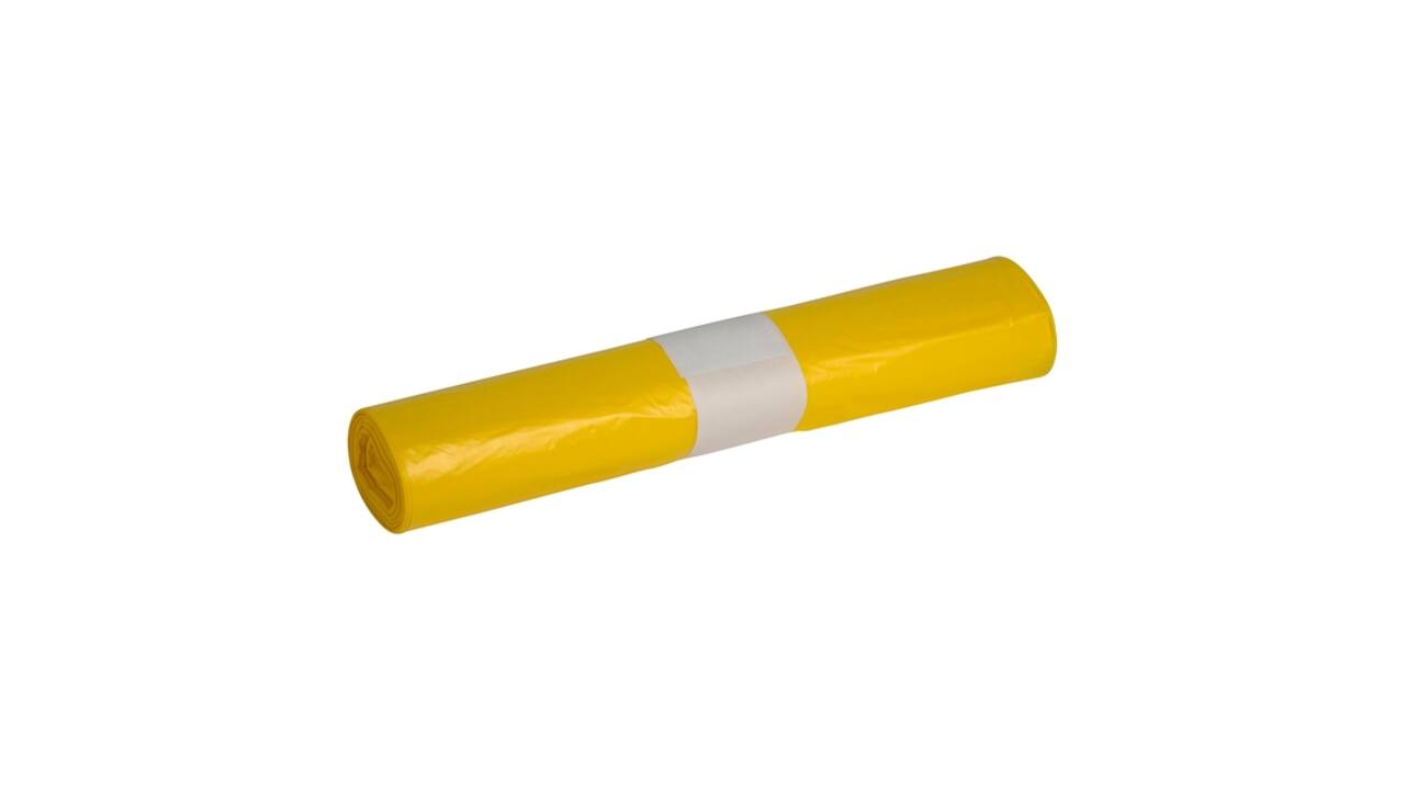 Afvalzak Propsac HDPE T25 70x110cm 120L geel  rol à 20 stuks