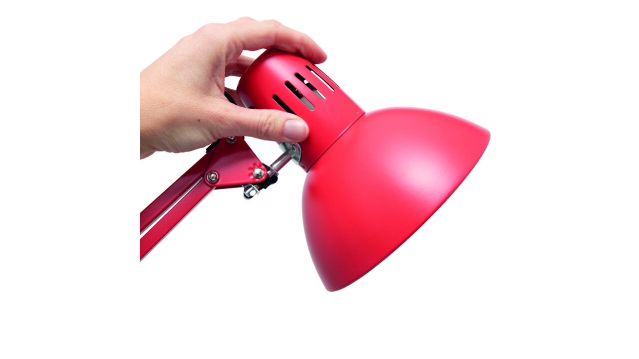 Bureaulamp MAUL Study met tafelklem excl.LED E27 lamp rood