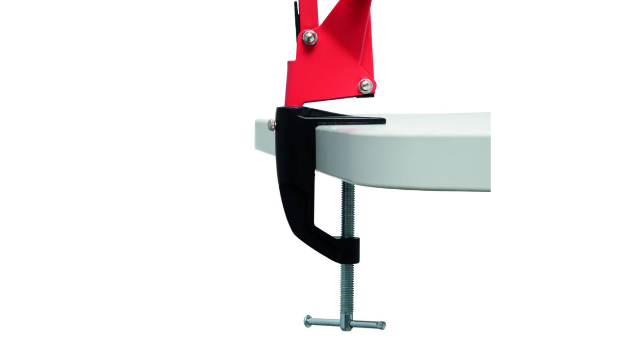 Bureaulamp MAUL Study met tafelklem excl.LED E27 lamp rood