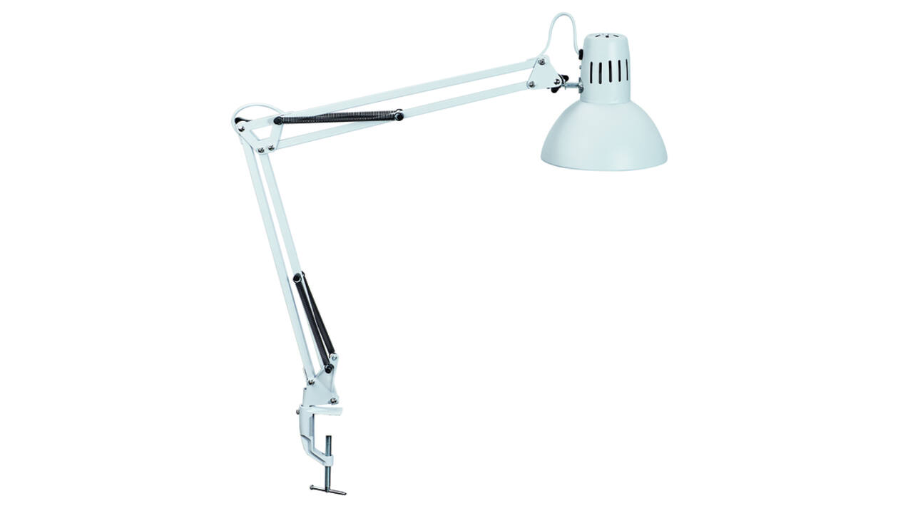 Bureaulamp MAUL Study met tafelklem incl.LED E27 lamp wit