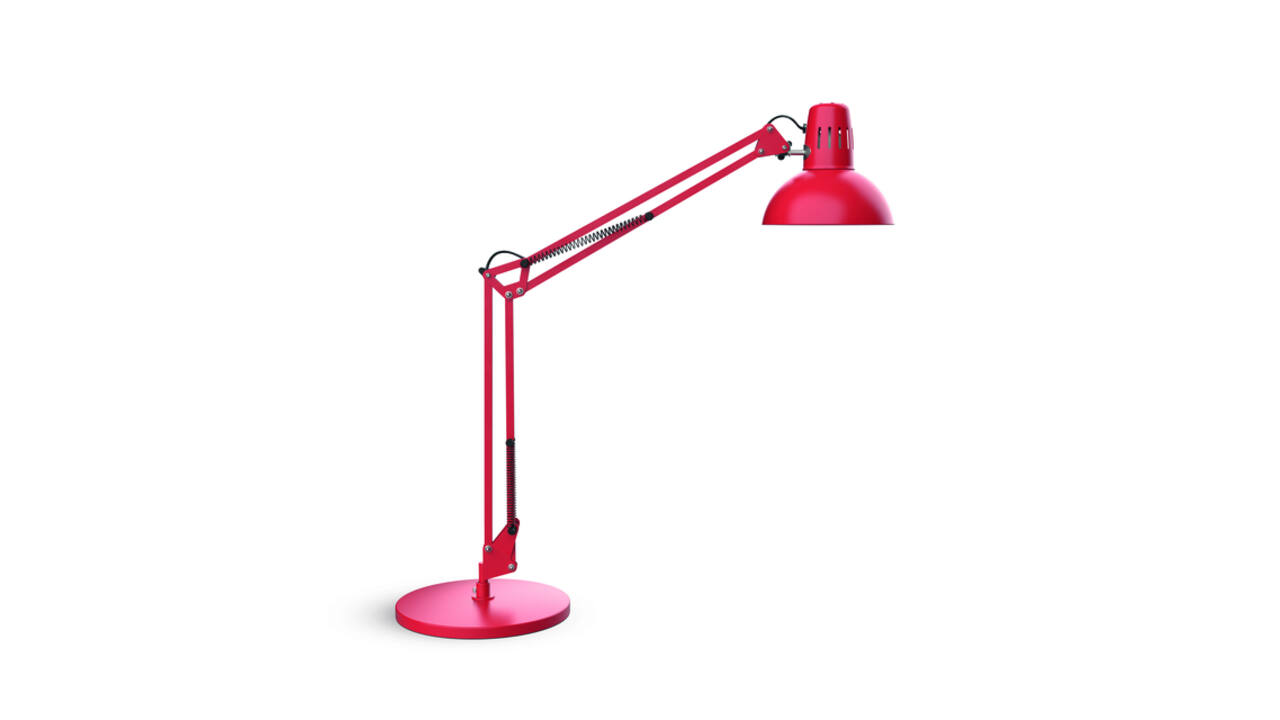 Bureaulamp MAUL Study op voet excl.LED E27 lamp rood