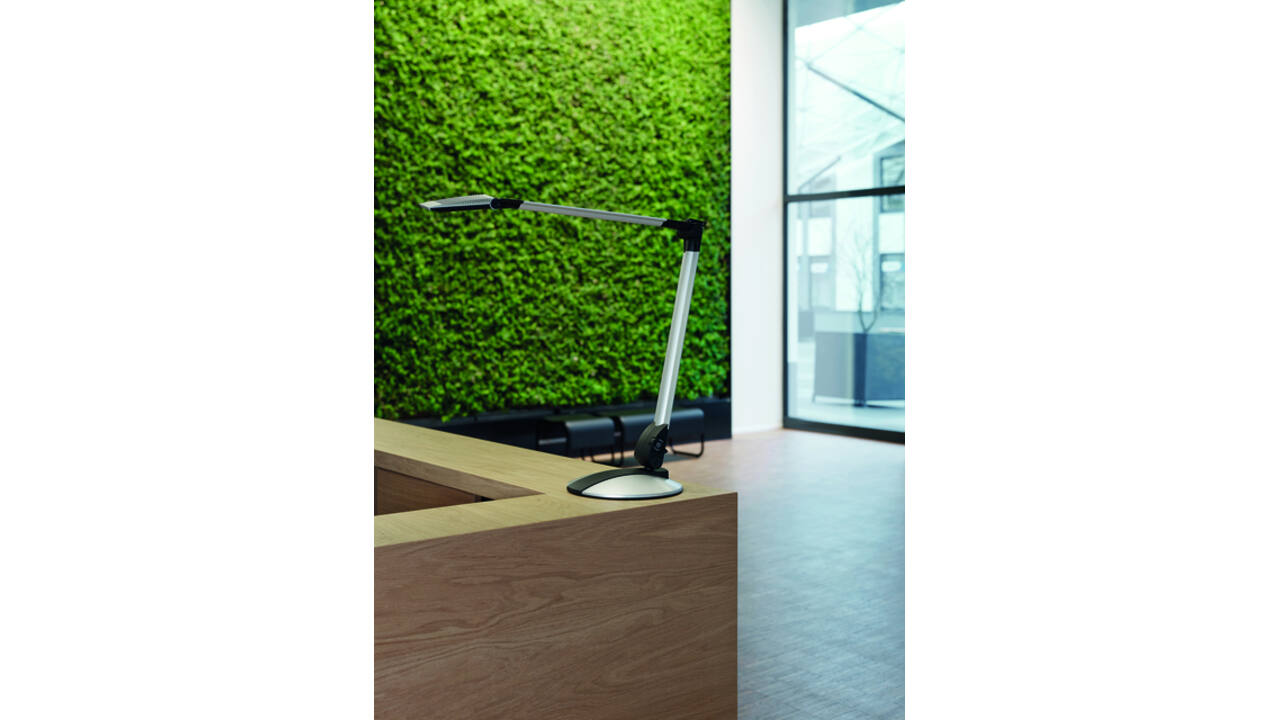 Bureaulamp MAUL Optimus LED dimbaar voet zilver