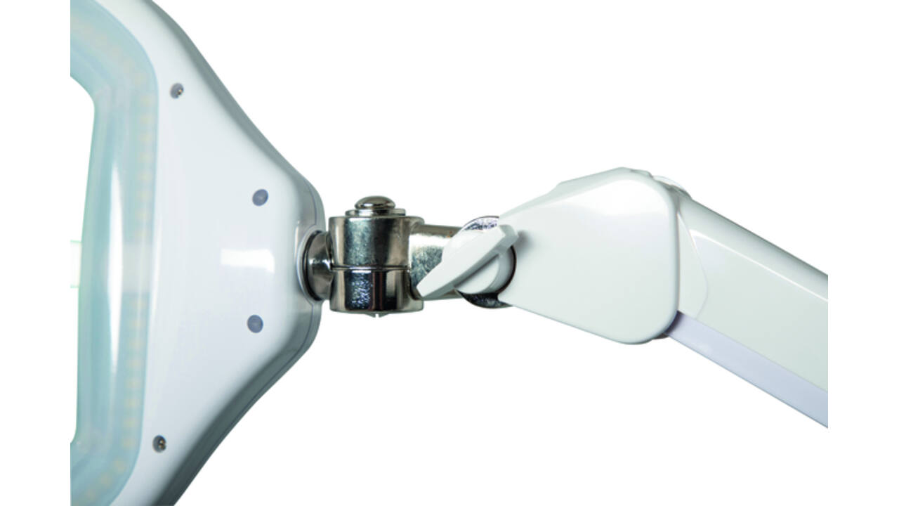 Loeplamp MAUL Crystal LED dimbaar tafelklem lens 234 cm2 wit