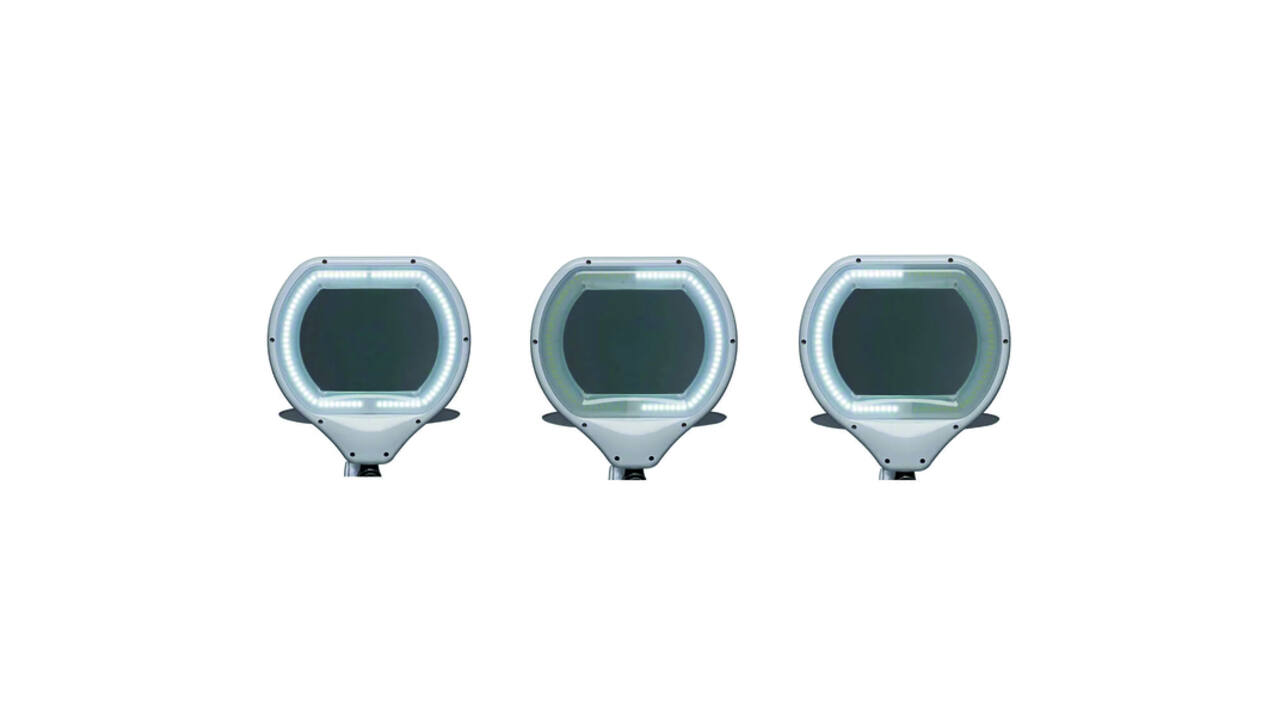 Loeplamp MAUL Crystal LED dimbaar tafelklem lens 234 cm2 wit
