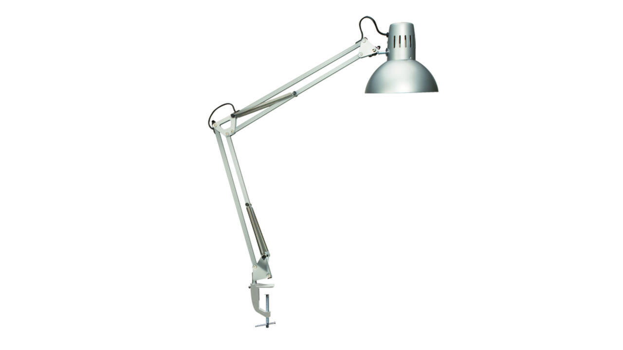Bureaulamp MAUL Study met tafelklem incl.LED E27 lamp zilver