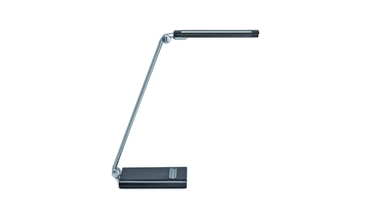 Bureaulamp MAUL Pure LED dimbaar met USB-poort antraciet - zilver