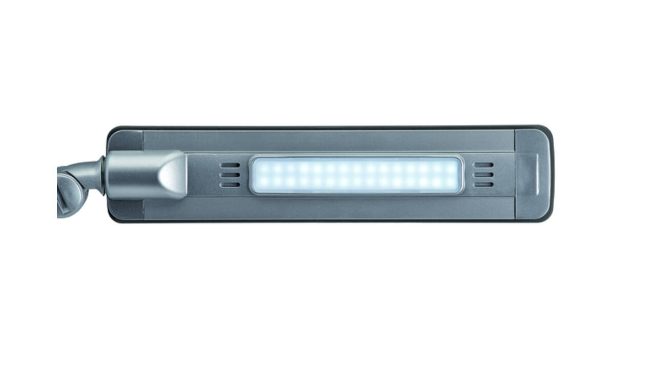 Bureaulamp MAUL Pure LED dimbaar met USB-poort antraciet - zilver