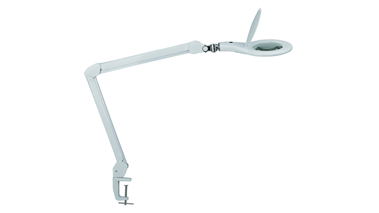 Loeplamp MAUL Makro LED met tafelklem lens 144 cm2 wit