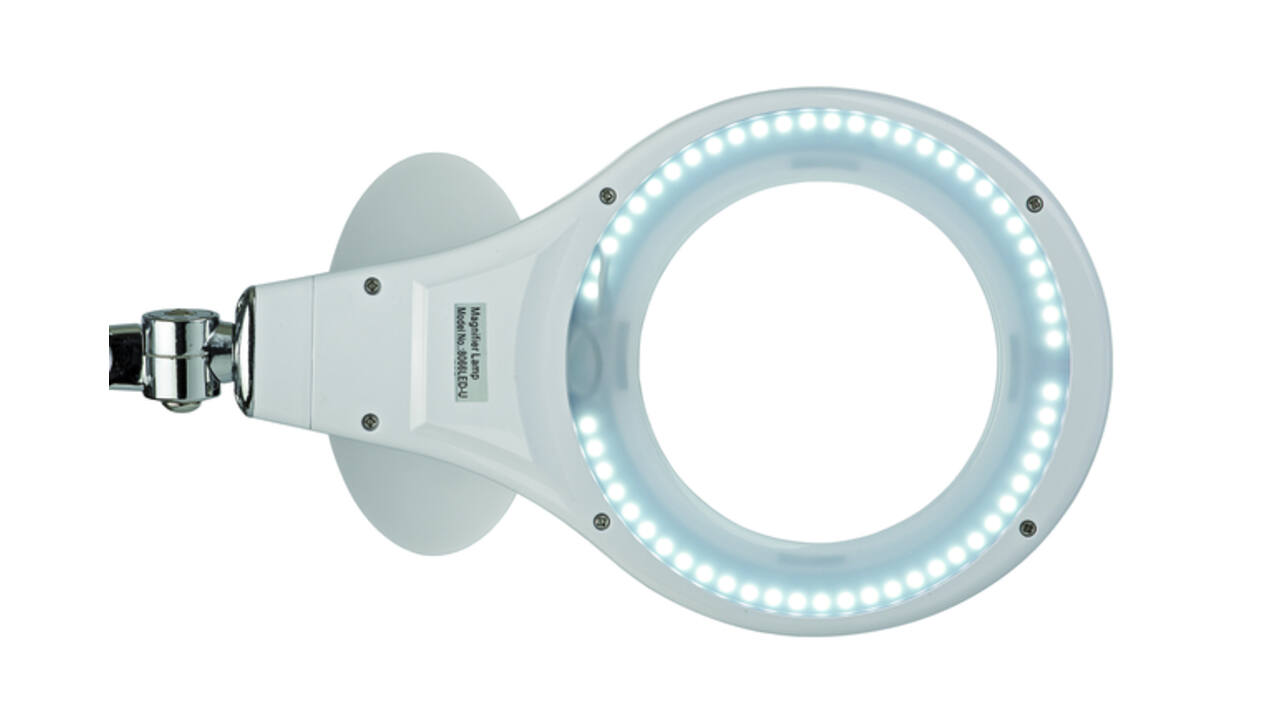 Loeplamp MAUL Makro LED met tafelklem lens 144 cm2 wit