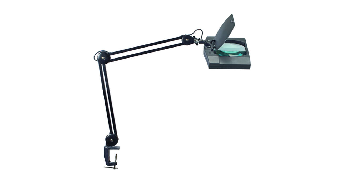 Loeplamp MAUL Vitrum LED met tafelklem lens 307 cm2 zwart