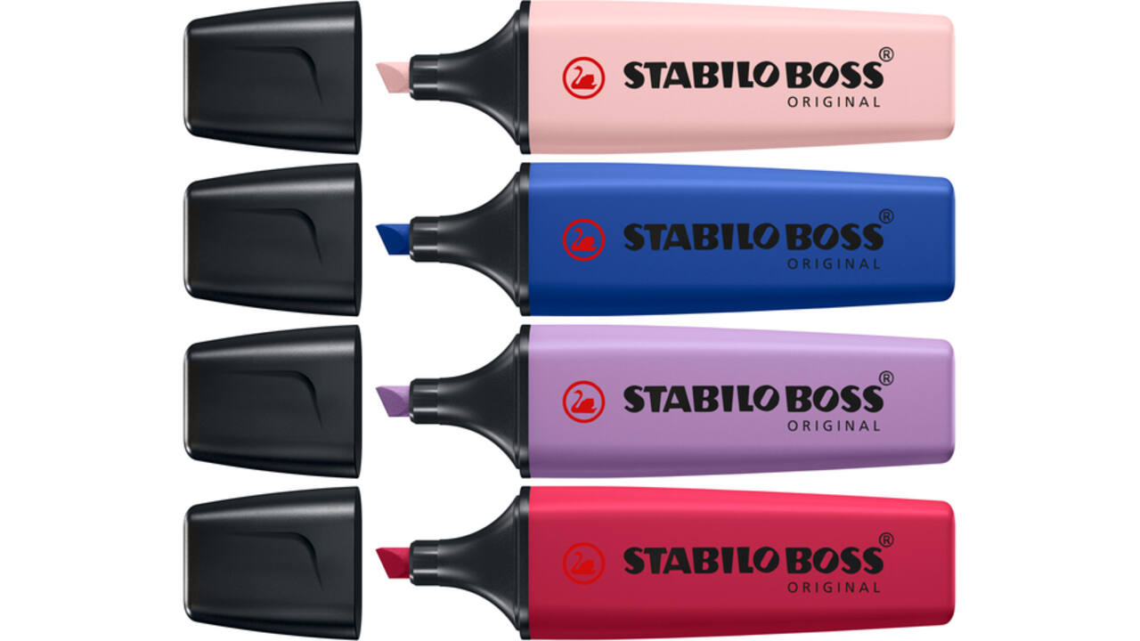 Markeerstift STABILO Boss Wildflower assorti 4 stuks