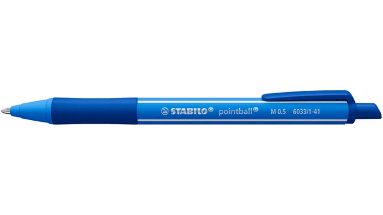 Balpen STABILO pointball colorful medium blauw