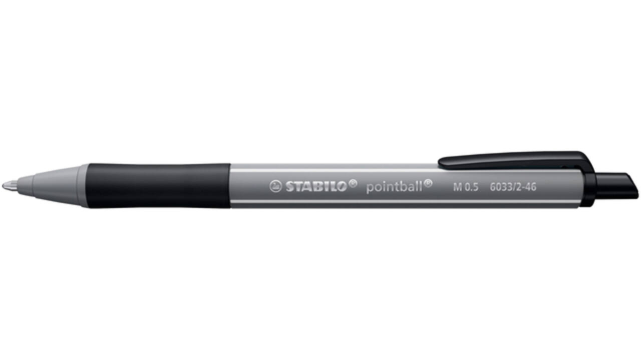 Balpen STABILO pointball colorful medium zwart