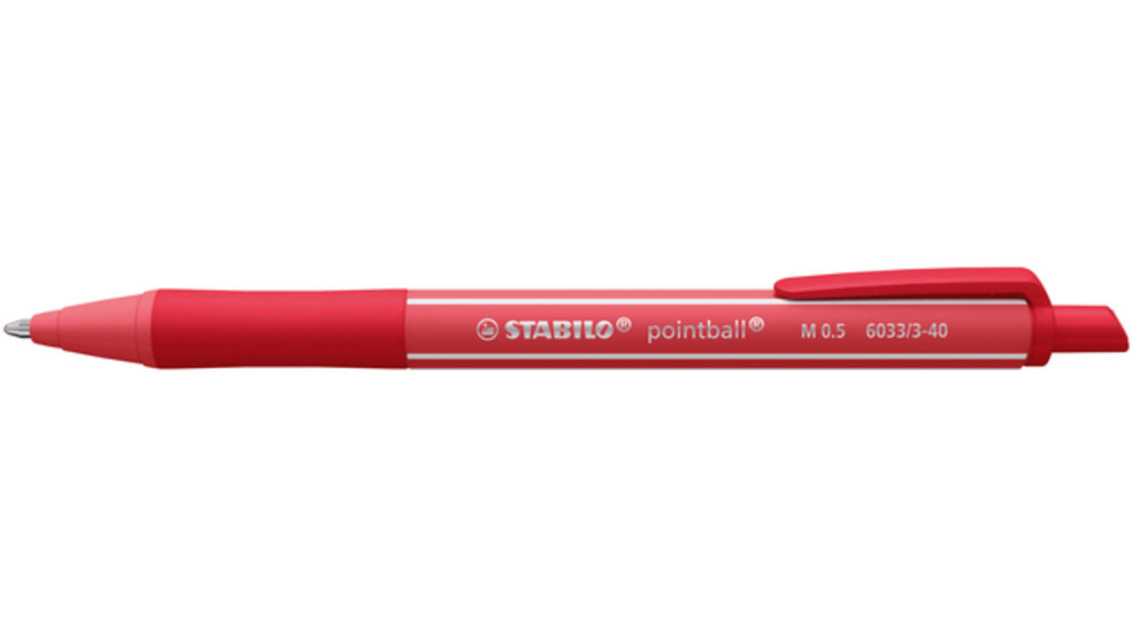 Balpen STABILO pointball colorful medium rood