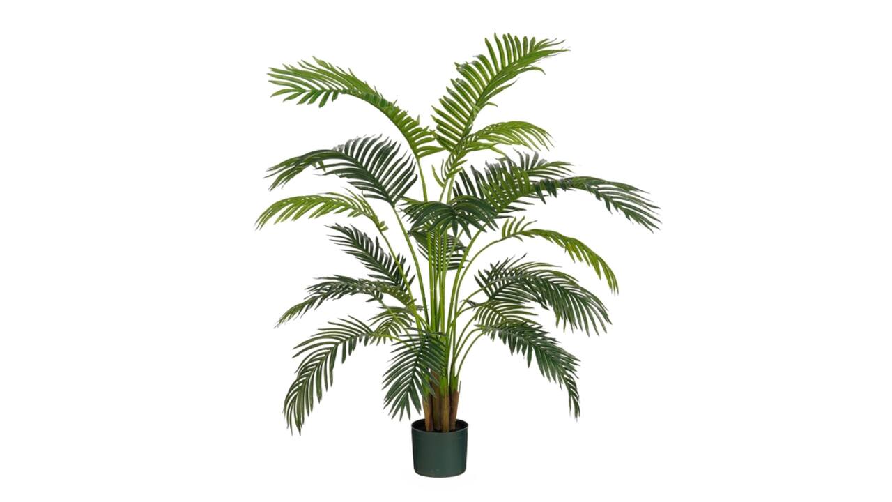 Kunstplant Mica Areca palm in pot groen waterproof