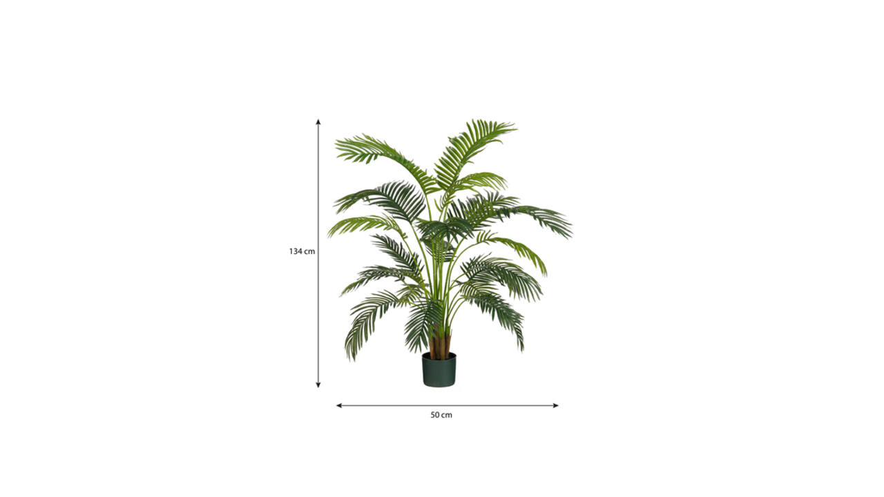 Kunstplant Mica Areca palm in pot groen waterproof