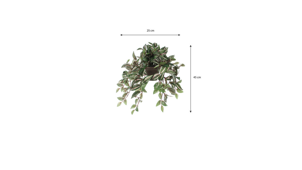 Kunstplant Mica Tradescantia hangend groen Ø25 45cm