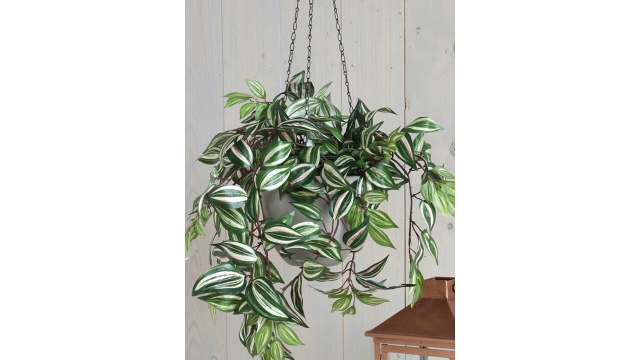 Kunstplant Mica Tradescantia hangend groen Ø25 45cm