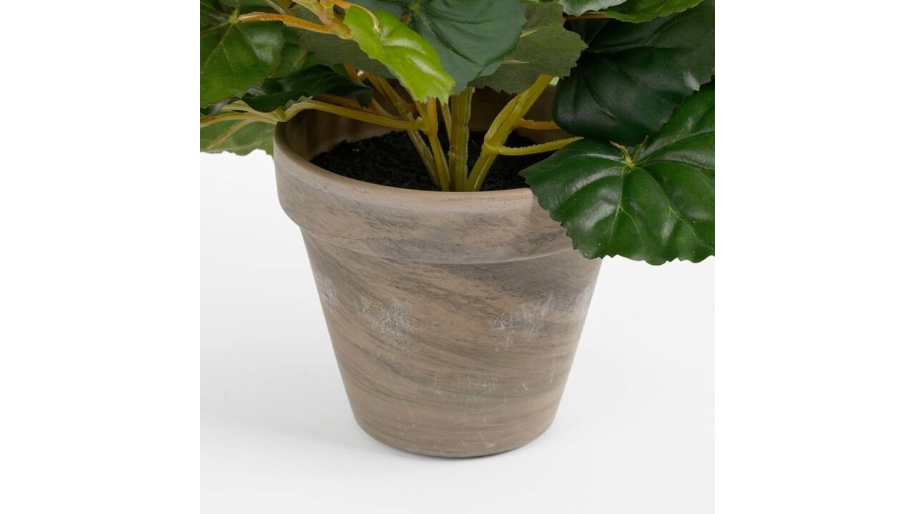 Kunstplant Mica Begonia wit in pot Stan grijs Ø25 30cm