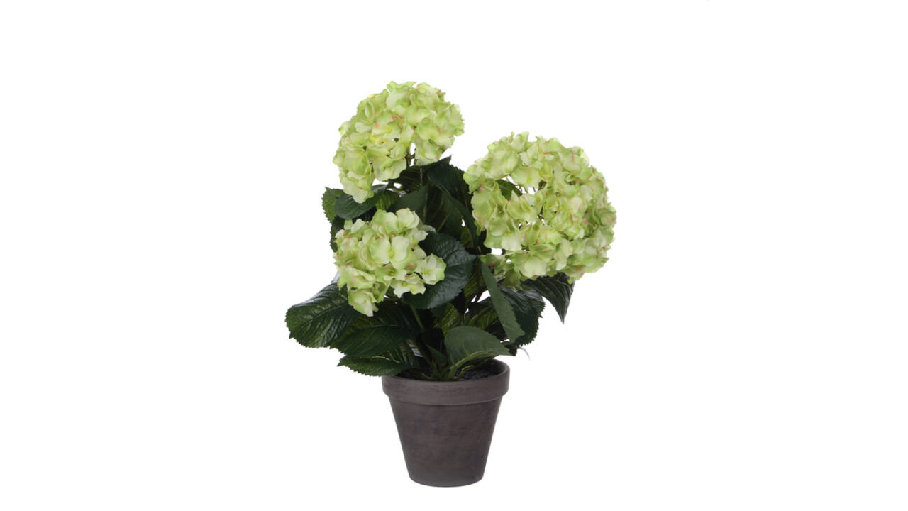 Kunstplant Mica Hortensia in pot groen Ø35 40cm