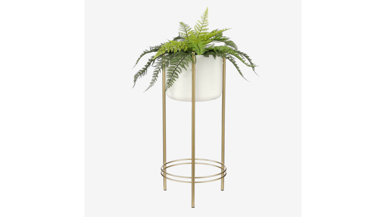 Kunstplant Mica varen groen in pot Stan grijs Ø50 38cm