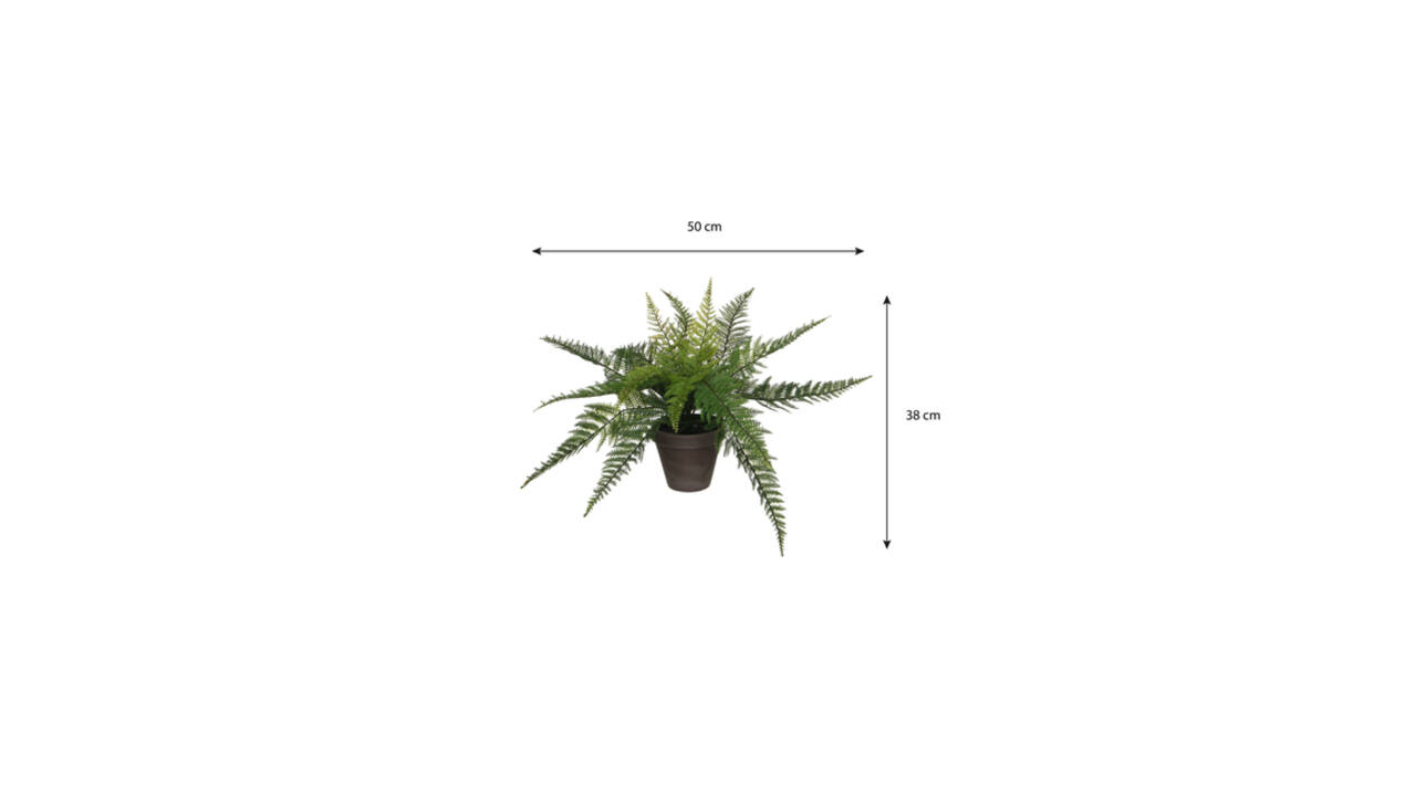 Kunstplant Mica varen groen in pot Stan grijs Ø50 38cm