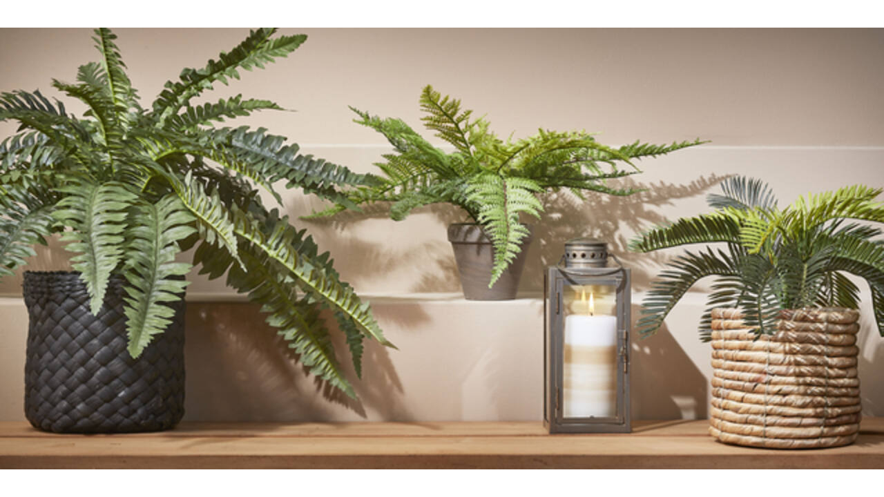 Kunstplant Mica varen groen in pot Stan grijs Ø50 38cm