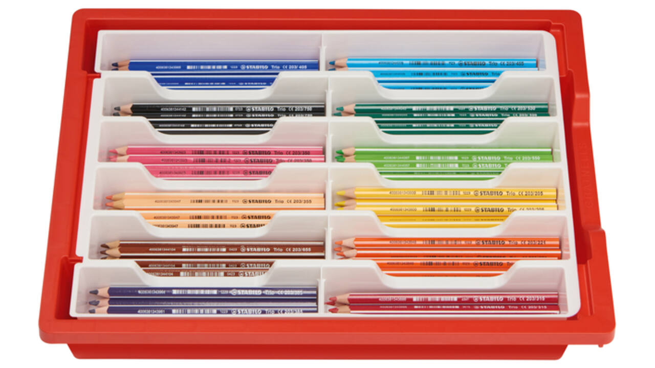 Kleurpotloden STABILO 203 Trio dik assorti classpack à 96 stuks