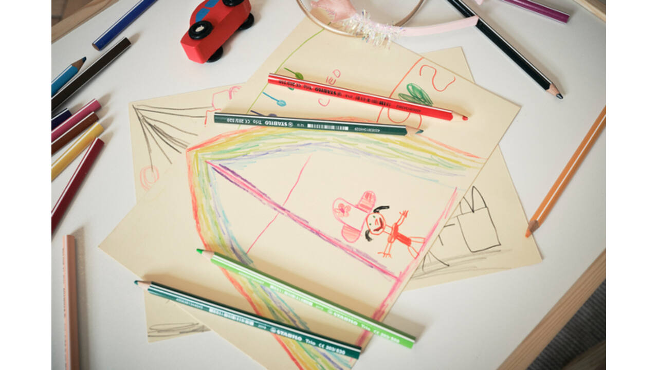 Kleurpotloden STABILO 203 Trio dik assorti classpack à 96 stuks