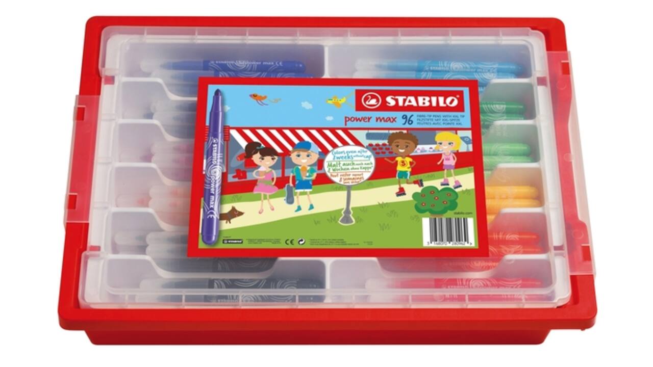 Viltstift STABILO power Max 980 XL assorti classpack à 96 stuks