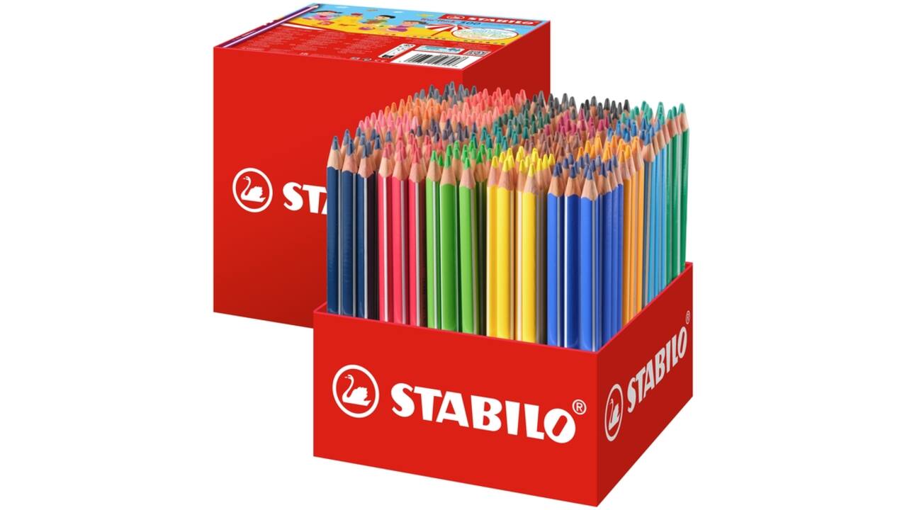 Kleurpotloden STABILO 203 Trio dik assorti classpack à 300 stuks