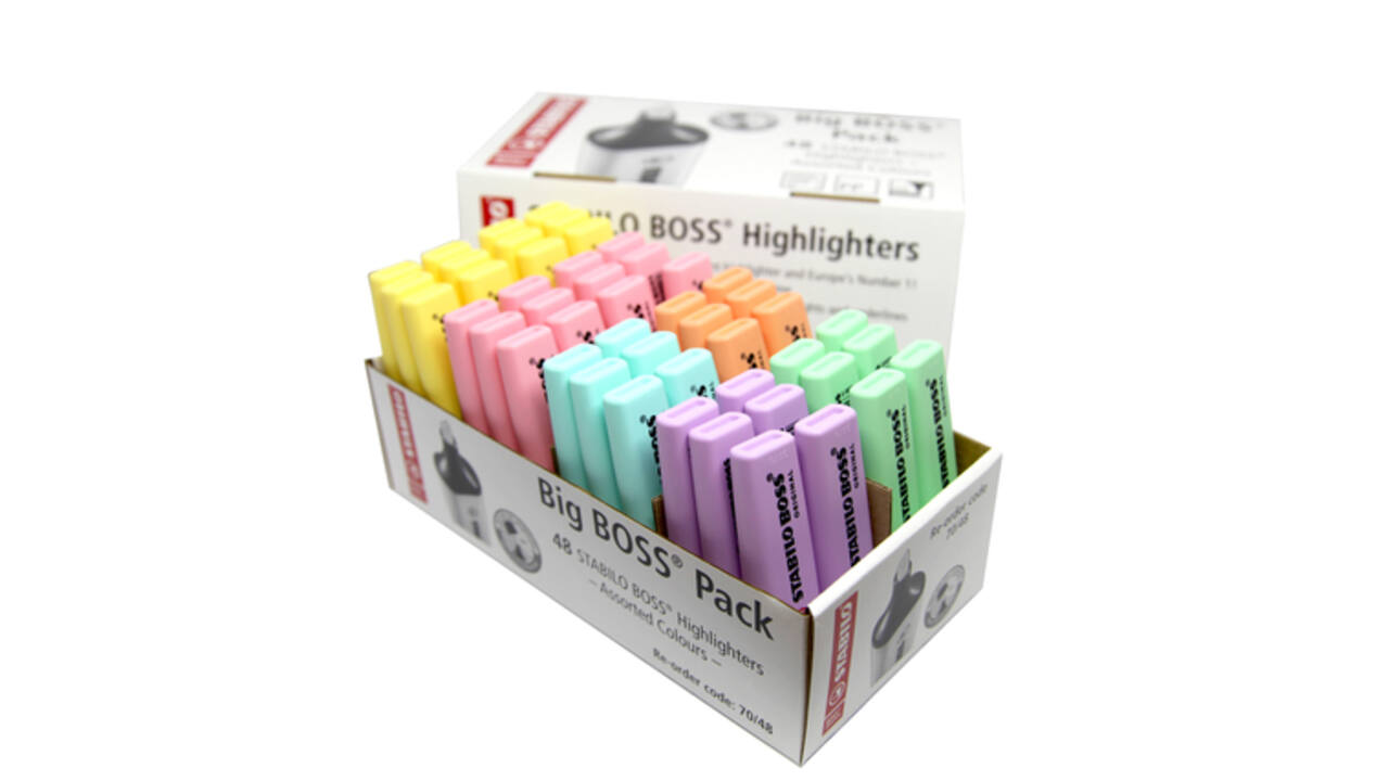 Markeerstift STABILO BOSS Original 70 ass pastel classpack à 48 stuks