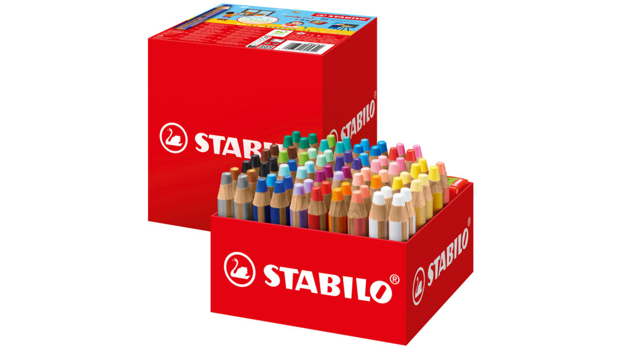 Kleurpotloden STABILO 882 woody 3 in 1 incl 4 slijpers classpack 76st