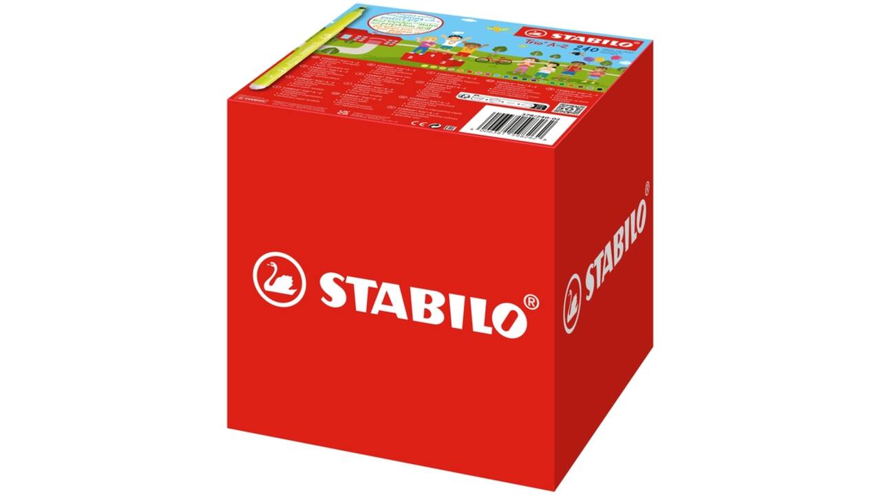 Viltstift STABILO Trio A-Z 378 fijn assorti classpack à 240 stuks