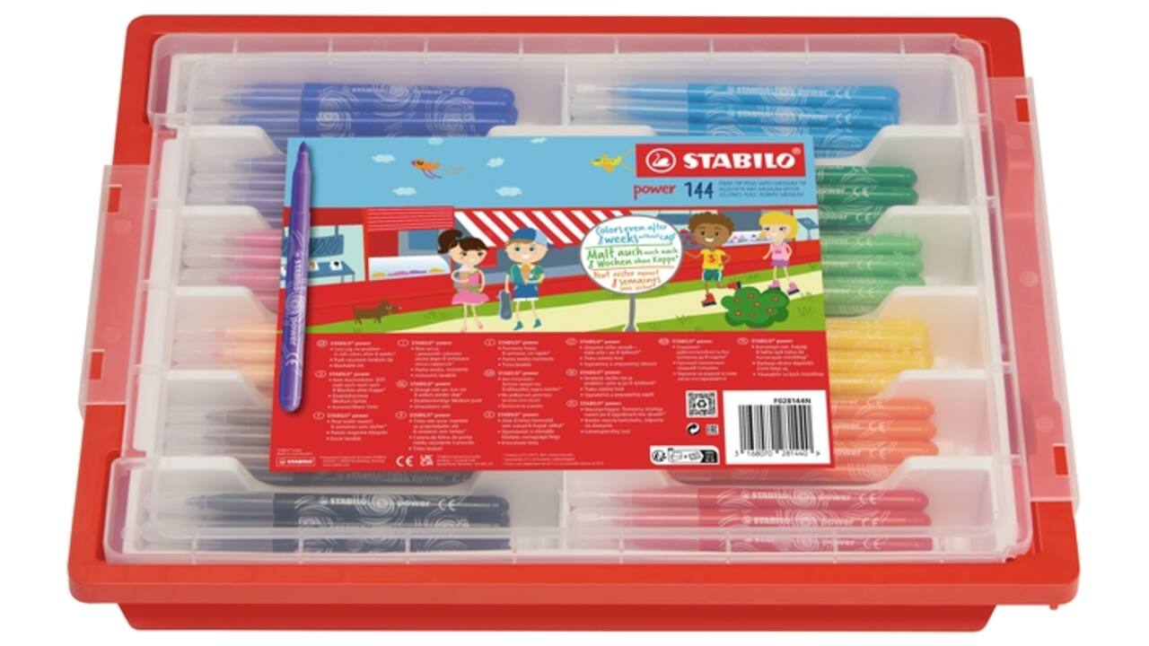 Viltstift STABILO power 280 XL assorti classpack à 144 stuks