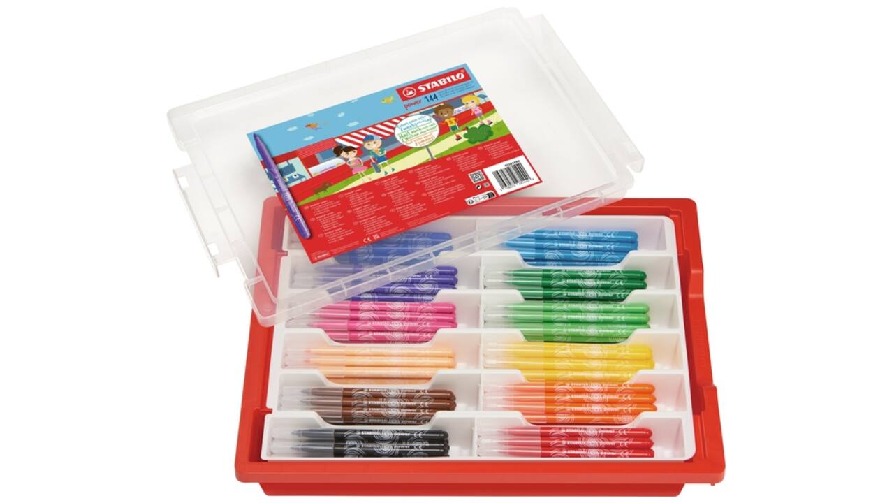 Viltstift STABILO power 280 XL assorti classpack à 144 stuks