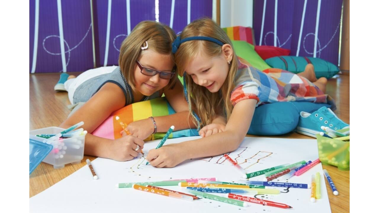Viltstift STABILO Trio A-Z 378 fijn assorti classpack à 144 stuks