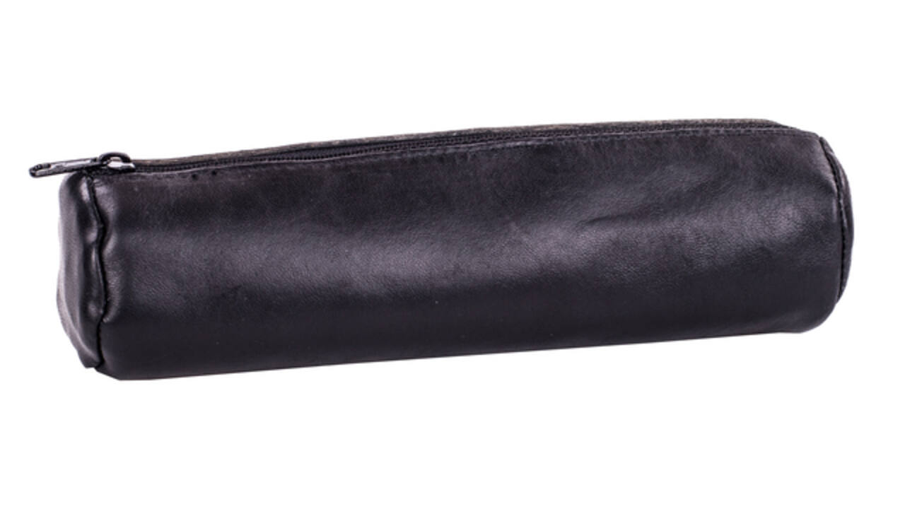 Pennenetui Oxford 22x6cm leer rond zwart
