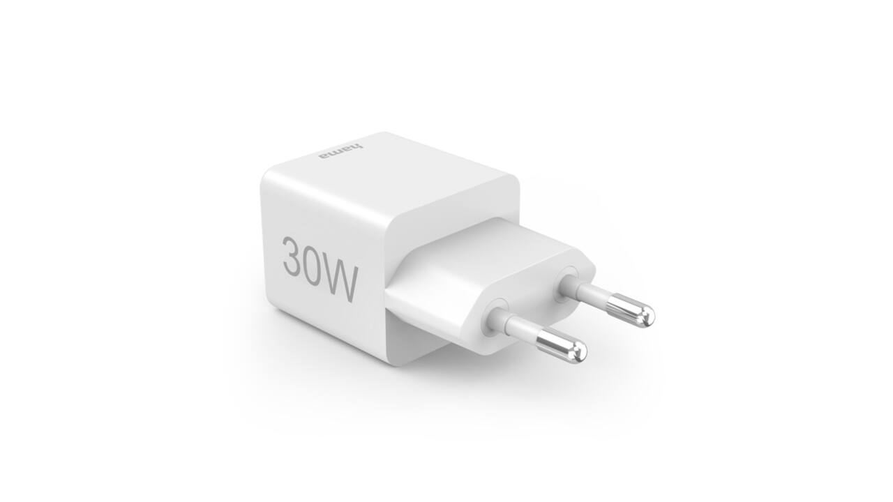 Oplader Hama USB-C/USB-A Mini PD 30W wit
