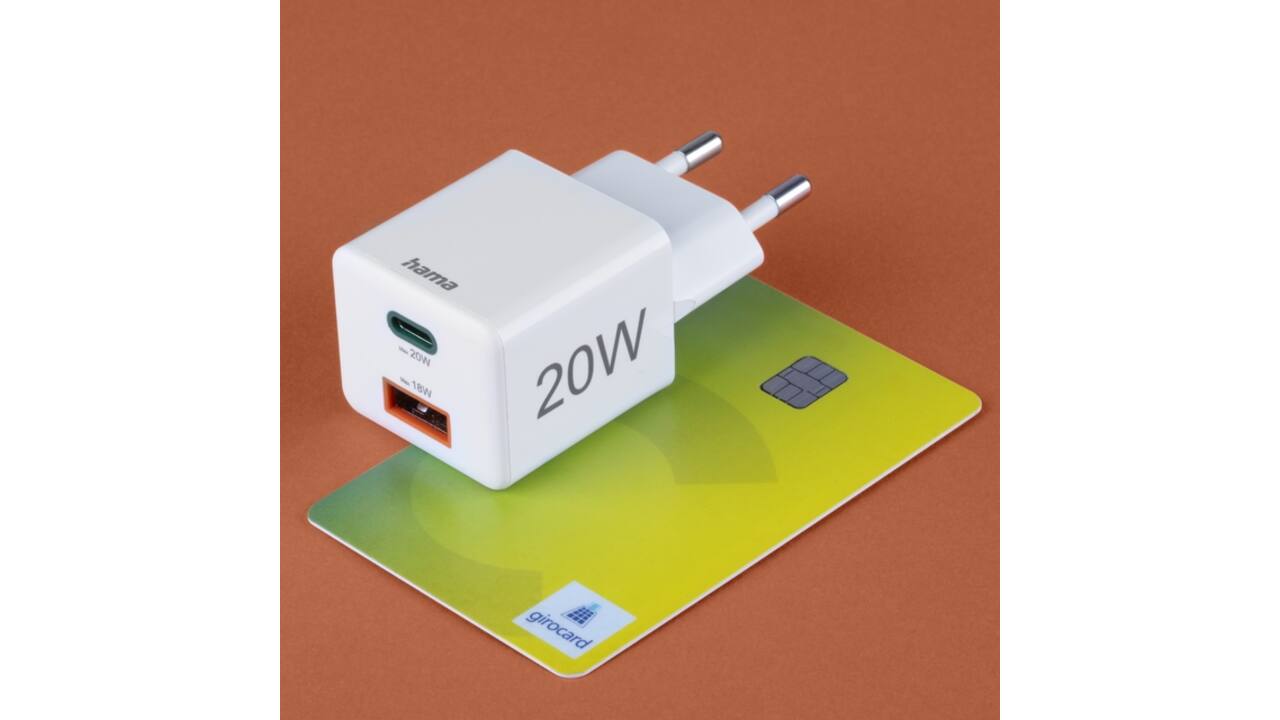 Oplader Hama USB-C/USB-A Mini PD 20W wit