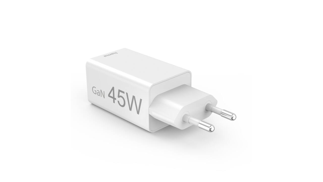 Oplader Hama USB-C/USB-A Mini PD 45W wit