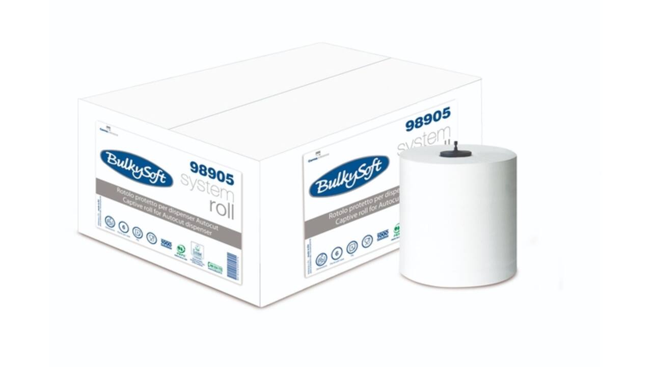 Handdoekrol BulkySoft H1 Matic 2-laags 200m wit 98905