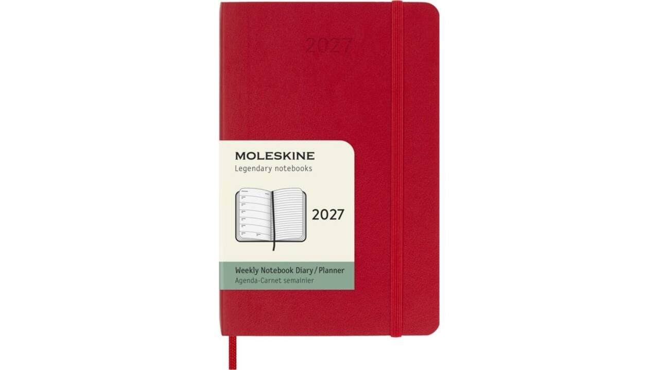 Agenda 2027 Moleskine 12M Planner Weekly 7dagen/1pagina pocket sc scarlet red