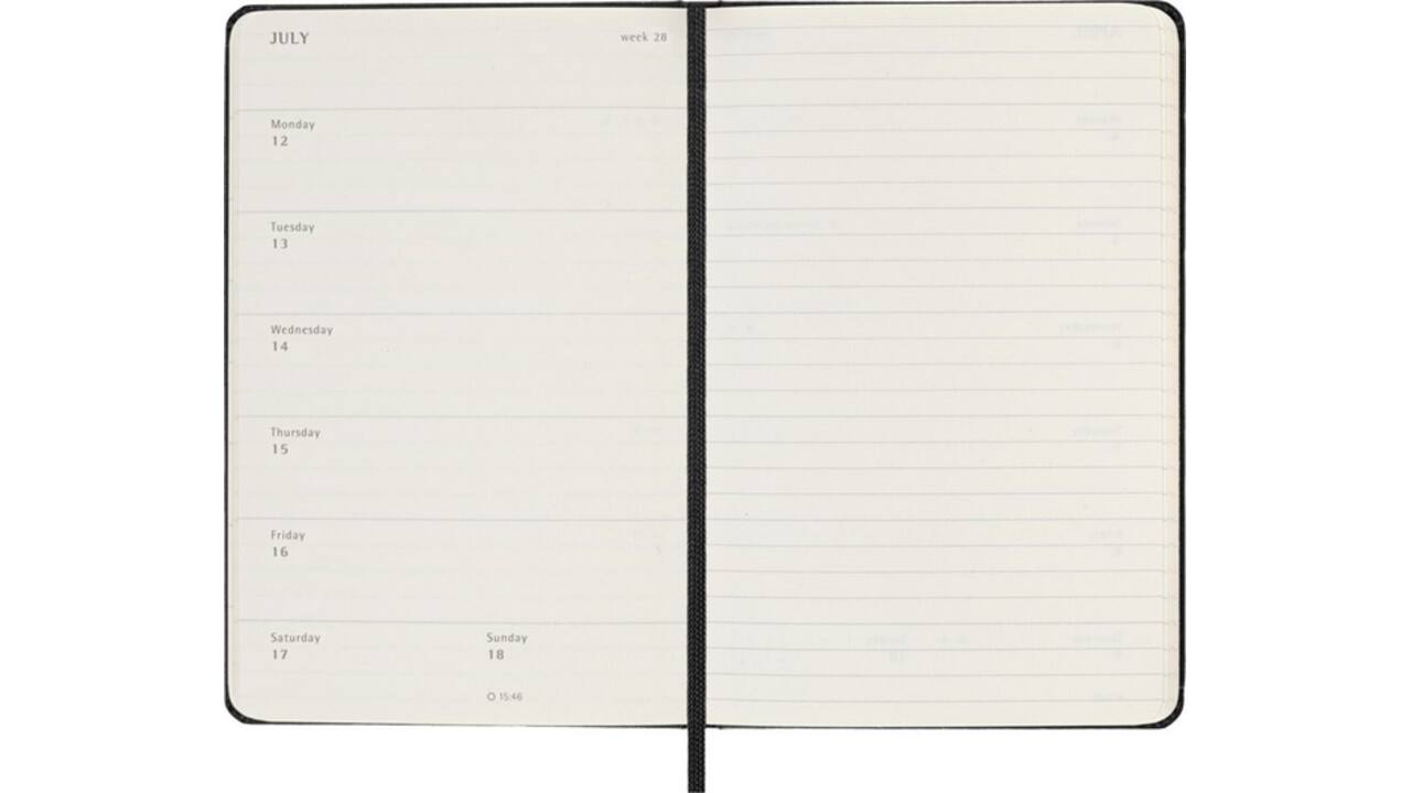 Agenda 2027 Moleskine 18M Planner Weekly 7dagen/1pagina pocket hc black